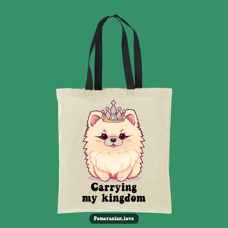 Funny Pomeranian Tote Bag - Regal Dog Carry-All, Royal Pet Accessory Gift