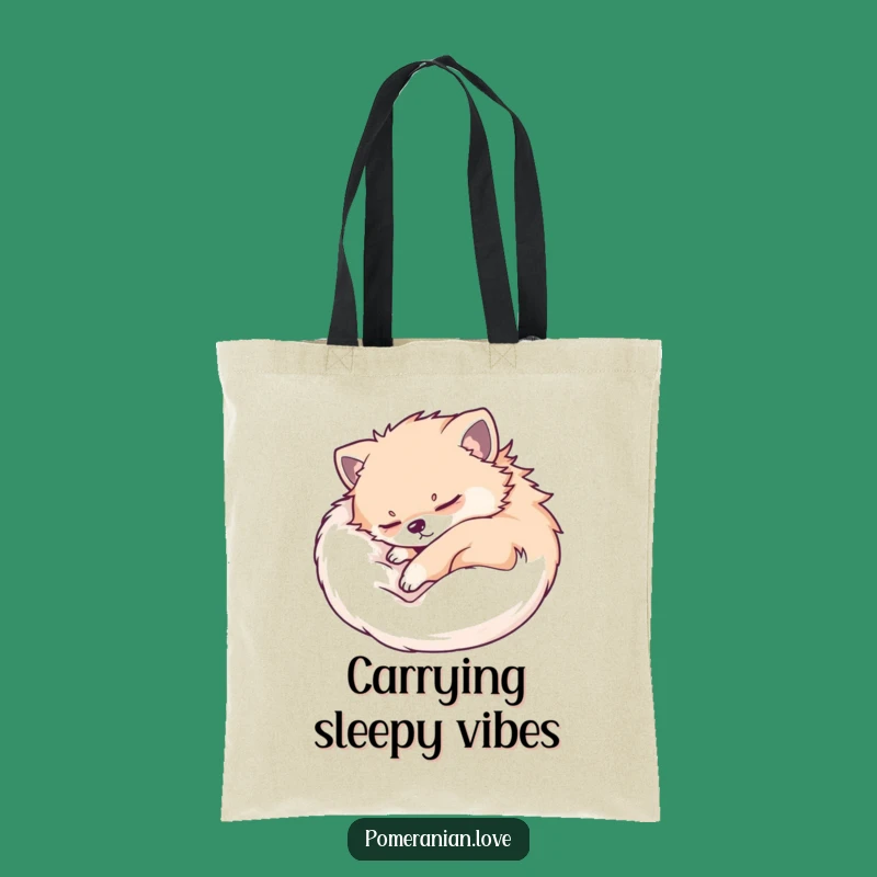 Funny Sleeping Pomeranian Tote Bag - Carry Your Calmness with Doggy Style!