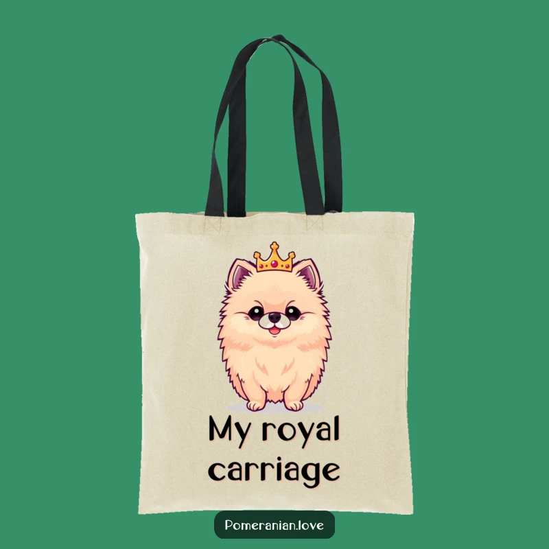 Funny Crowned Pomeranian Tote Bag - Carry Your Royal Pup