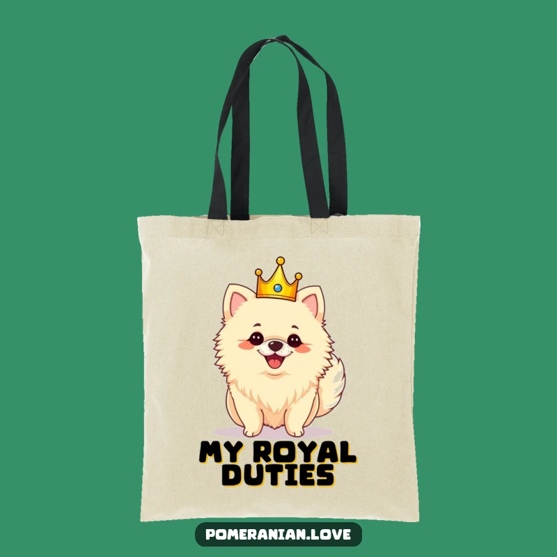 Funny Royal Pomeranian Crown Tote Bag: Carry Your Crown Jewels in Style