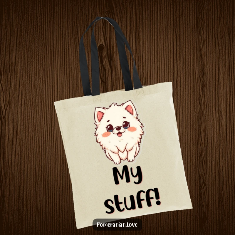Funny surprised Pomeranian tote bag, a shopper with a comical shocked face, great funny gift.