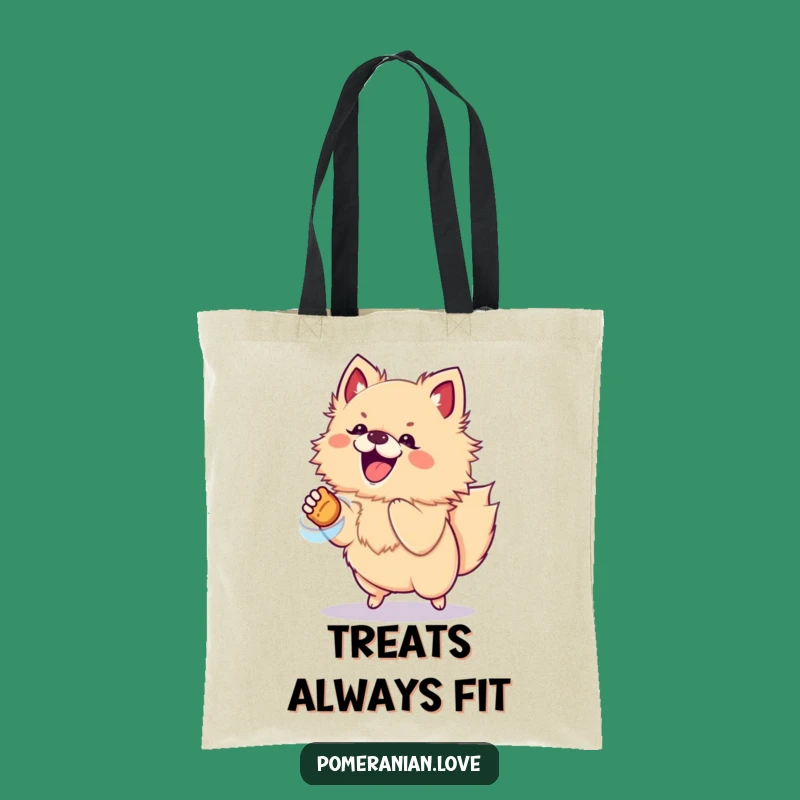 Funny Pomeranian Treat Jump Tote Bag - Energetic Accessory Hilarious Gift